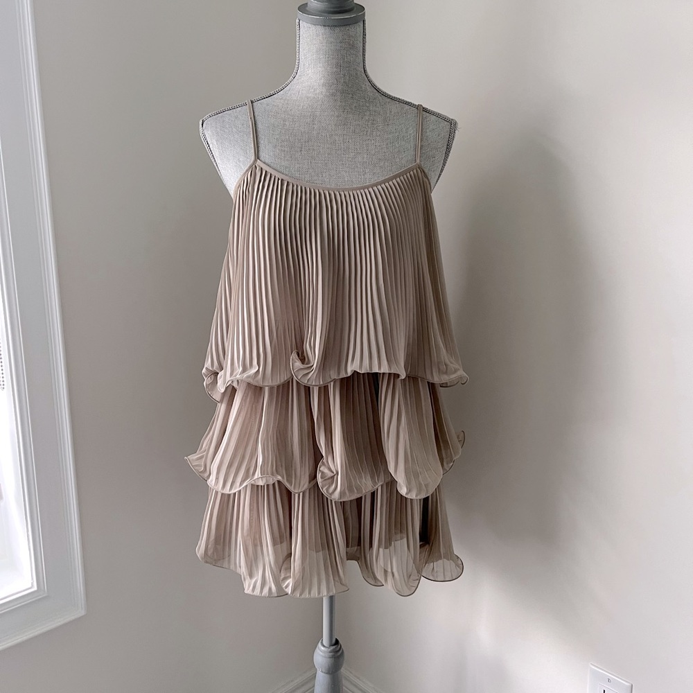 Blush tiered mini dress or top!! H&M SIZE XS. Adorable dressed up down